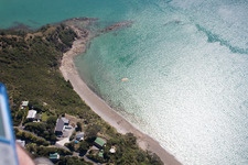 District Wyuna Bay in Coromandel in the state Waikato, New Zealand from the drone perspective