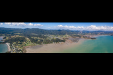 Aerial view of Panorama in Coromandel in the state Waikato, New Zealand