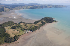 District Preece Point in Coromandel in the state Waikato, New Zealand seen from above