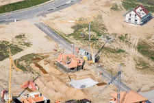 Bird's eye view of New development area Am Höhenweg in Kandel in the state Rhineland-Palatinate, Germany