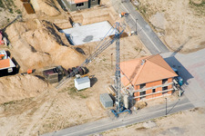 Drone recording of New development area Am Höhenweg in Kandel in the state Rhineland-Palatinate, Germany