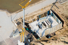 New development area Am Höhenweg in Kandel in the state Rhineland-Palatinate, Germany seen from a drone