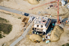 Aerial view of New development area Am Höhenweg in Kandel in the state Rhineland-Palatinate, Germany