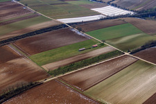 Aerial view of Model airfield of the model flying club Freckenfeld eV in Freckenfeld in the state Rhineland-Palatinate, Germany