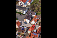 Bird's eye view of Raiffeisenstr in Minfeld in the state Rhineland-Palatinate, Germany