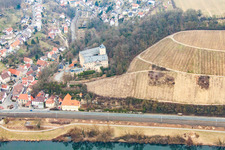Bird's eye view of Castle Mainberg in the district Mainberg in Schonungen in the state Bavaria, Germany