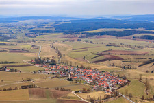 Village view in the Krecktal in the district Lindenau in Heldburg in the state Thuringia, Germany