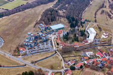 Aerial view of District Bad Colberg in Heldburg in the state Thuringia, Germany