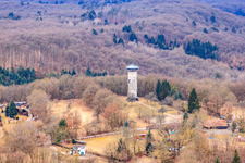 Aerial view of Egbert-Friedrich observation tower "Henneberger Warte in Bad Rodach in the state Bavaria, Germany