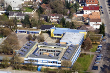 Aerial view of Realschule plus in Kandel in the state Rhineland-Palatinate, Germany