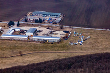 Aerial view of Info from the north in Westhausen in the state Thuringia, Germany