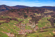 Baden wine town from the southwest in the district Büchelbach in Sasbachwalden in the state Baden-Wuerttemberg, Germany