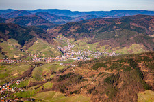 Aerial view of From the southwest in the district Untertal in Bühlertal in the state Baden-Wuerttemberg, Germany