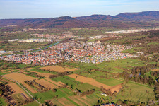 City view in the Murg Valley from the west in Kuppenheim in the state Baden-Wuerttemberg, Germany