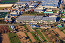 Heinkelstraße industrial estate with Prologis Germany Management GmbH and Rhenus Logistics in Muggensturm in the state Baden-Wuerttemberg, Germany