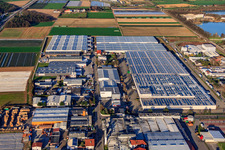 Heinkelstraße industrial estate with IHLE tires GmbH - tire wholesaler in Muggensturm in the state Baden-Wuerttemberg, Germany