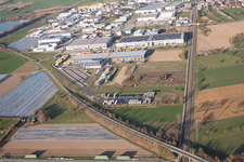 Aerial view of DACHSER Logistics Center Karlsruhe GmbH, Malsch in Malsch in the state Baden-Wuerttemberg, Germany