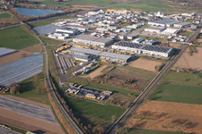 Oblique view of Warehouses and forwarding building of Dachser GmbH & Co.KG in Malsch in the state Baden-Wurttemberg