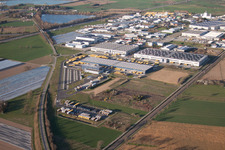 Warehouses and forwarding building of Dachser GmbH & Co.KG in Malsch in the state Baden-Wurttemberg from above