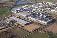 Aerial photograpy of DACHSER Logistics Center Karlsruhe GmbH, Malsch in Malsch in the state Baden-Wuerttemberg, Germany