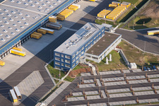 DACHSER Logistics Center Karlsruhe GmbH, Malsch in Malsch in the state Baden-Wuerttemberg, Germany seen from a drone