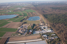 H+H Kalksandstein GmbH in Durmersheim in the state Baden-Wuerttemberg, Germany seen from above