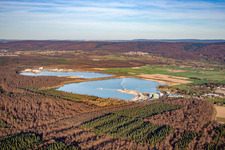 Gravel pit, quarry ponds from the southwest in the district Neumalsch in Malsch in the state Baden-Wuerttemberg, Germany