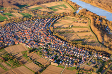 Floodplains surrounded by Neuburg Old Rhine in Neuburg am Rhein in the state Rhineland-Palatinate, Germany