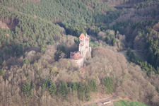 Erlenbach bei Dahn in the state Rhineland-Palatinate, Germany from the plane
