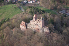 Erlenbach bei Dahn in the state Rhineland-Palatinate, Germany from the drone perspective