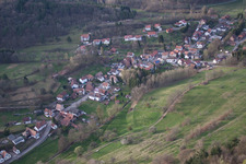 Erlenbach bei Dahn in the state Rhineland-Palatinate, Germany from a drone