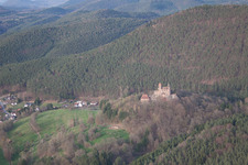 Erlenbach bei Dahn in the state Rhineland-Palatinate, Germany seen from a drone