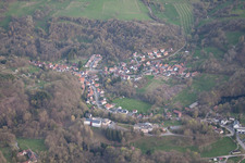 Oblique view of Near Wissembourg in Weiler in the state Bas-Rhin, France