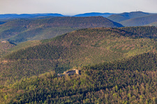 Aerial view of Neuscharfeneck Castle in Flemlingen in the state Rhineland-Palatinate, Germany