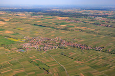 Wine-growing village between vineyards from the northwest in Edesheim in the state Rhineland-Palatinate, Germany