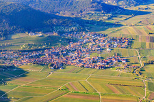 Wine-growing village on the edge of the Haardt between vineyards from the south in the district SaintMartin in Sankt Martin in the state Rhineland-Palatinate, Germany