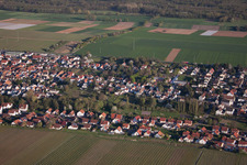 Drone recording of District Niederhochstadt in Hochstadt in the state Rhineland-Palatinate, Germany