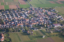 Drone image of District Niederhochstadt in Hochstadt in the state Rhineland-Palatinate, Germany
