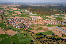 Drone recording of Zeiskam in the state Rhineland-Palatinate, Germany