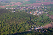 Bird's eye view of Langensoultzbach in the state Bas-Rhin, France
