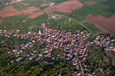 Aerial photograpy of Village view in Gœrsdorf in the state Bas-Rhin, France