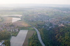 Drone image of District Grünwettersbach in Karlsruhe in the state Baden-Wuerttemberg, Germany