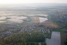 District Hohenwettersbach in Karlsruhe in the state Baden-Wuerttemberg, Germany seen from above