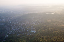 Aerial view of From the south in the district Durlach in Karlsruhe in the state Baden-Wuerttemberg, Germany