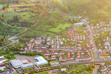 Aerial view of Gewerbestr in the district Berghausen in Pfinztal in the state Baden-Wuerttemberg, Germany