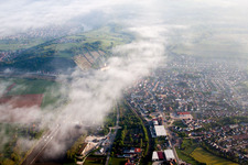 Gundelsheim in the state Baden-Wuerttemberg, Germany from above