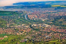 City view from both sides of the Main from the southwest in the district Steinbachtal in Würzburg in the state Bavaria, Germany