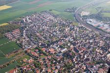 Aerial view of Rottendorf in the state Bavaria, Germany