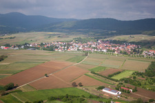 District Schweigen in Schweigen-Rechtenbach in the state Rhineland-Palatinate, Germany seen from above
