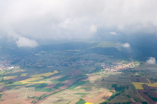 Bird's eye view of District Schweigen in Schweigen-Rechtenbach in the state Rhineland-Palatinate, Germany